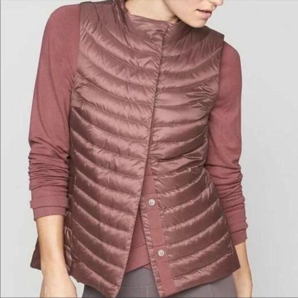 Athleta Jackets & Blazers - Athleta Downkind Puffer Vest in Crushed Berry Pink Size XS